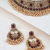 Urania  kundan Beads Pearls Gold Plated JEWELLERY Set - Image 2