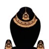 Urania  kundan Beads Pearls Gold Plated JEWELLERY Set - Image 3