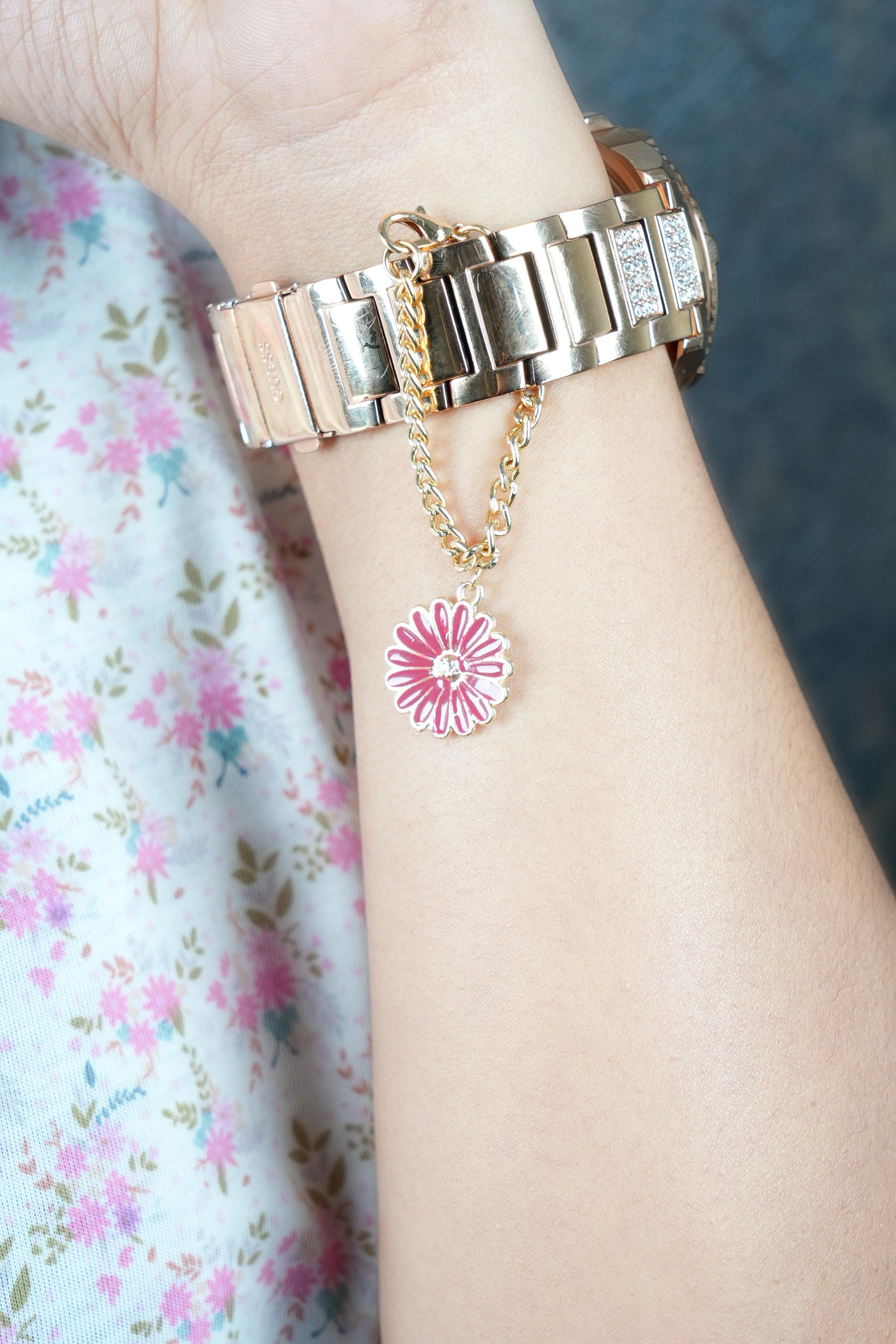 Floral Gold Watch Charm