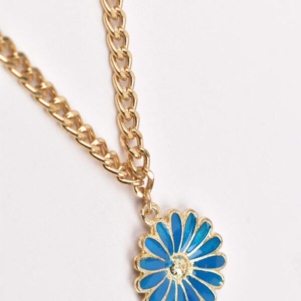 Blue Floral Gold Watch Charm