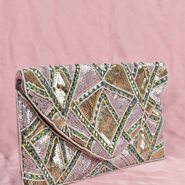 Indigo Pink Sequence Handbag