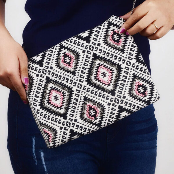Savari Black Printed Handbag