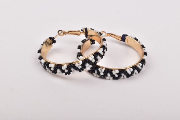 Helena Black Dainty Hoops - Image 4