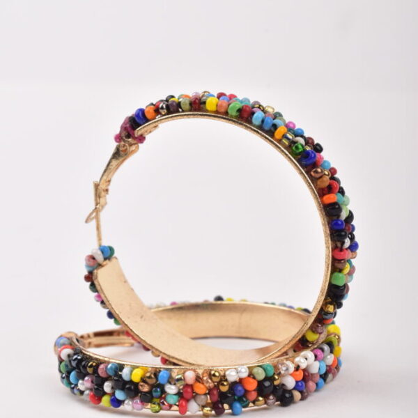 Millie Multi Beads Embellished Hoop Earring