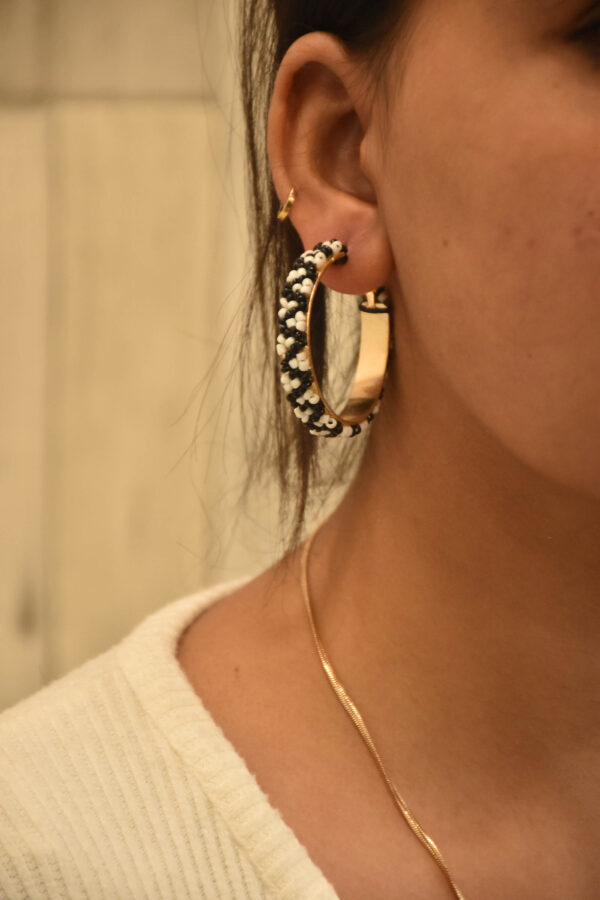 Helena Black Dainty Hoops