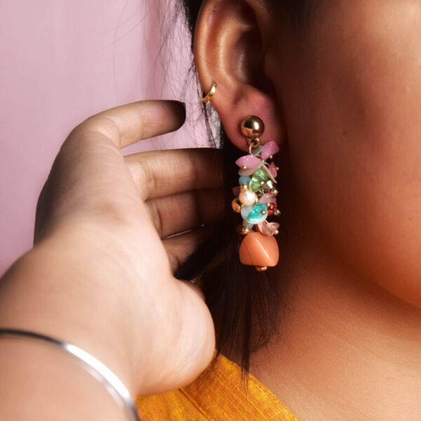 Lyca Peach Bead Earring