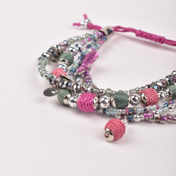 Celeste Layered Pink Beaded Bracelet