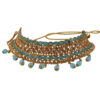 Pheme Blue Pearl Beads kundan Jewellery Set - Image 3