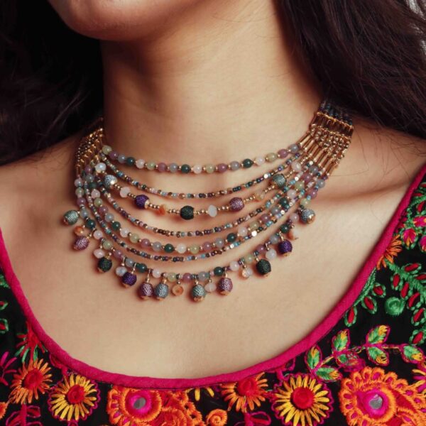 Scotch Multicolour Collar Beaded Necklace