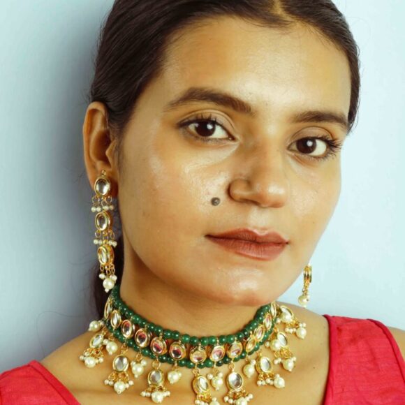 Marina Green Kundan Choker Set