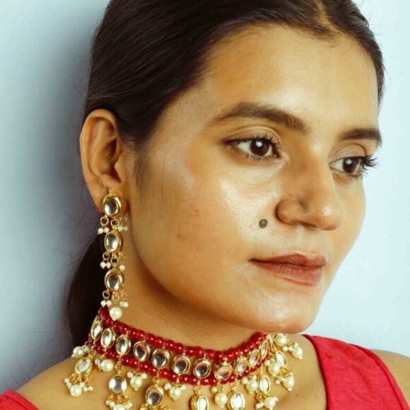 Marina Red Kundan Choker Set