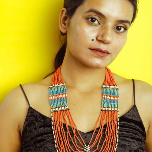 Crocus Orange Beads Necklace