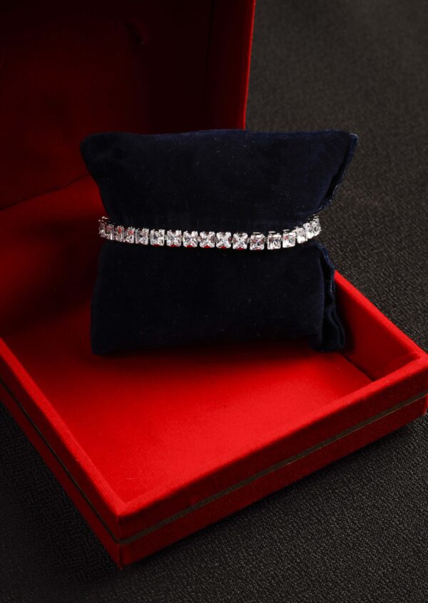 Dainty Diamond Studded Tennis Bracelet - Image 3