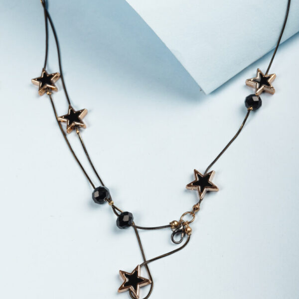 Black Star Layer Necklace