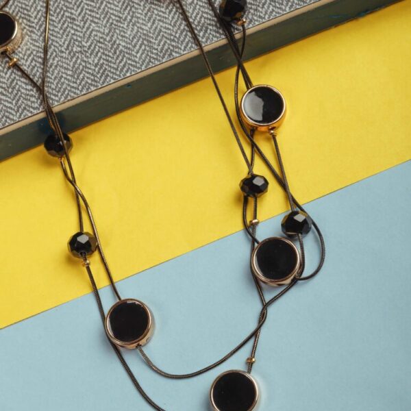 Black Round Layer Necklace