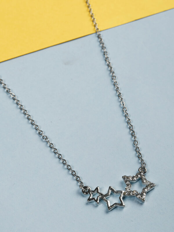 3 Star Silver Necklace