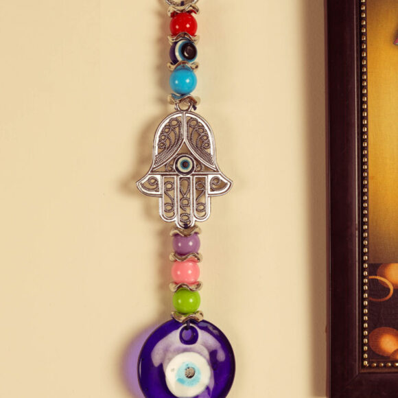 Hamsa Colorful Beads Evil Eye WallHanging