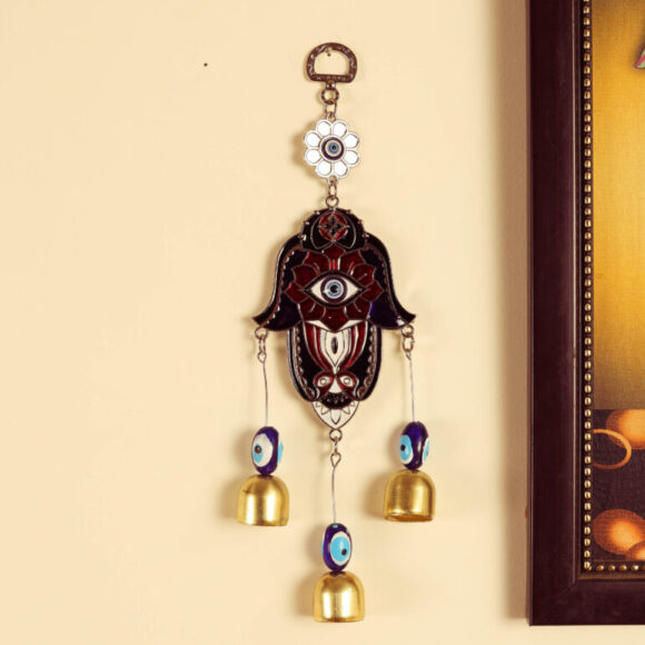 Hamsa Bell Evil Eye Wall Hanging