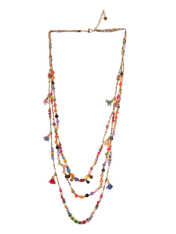 Summer Multicolour Beaded Long Necklace - Image 2