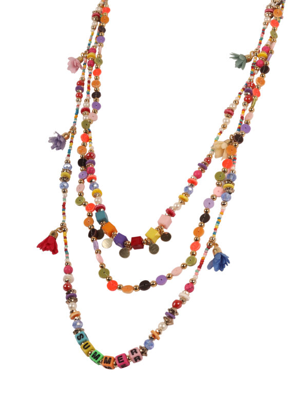 Summer Multicolour Beaded Long Necklace - Image 3