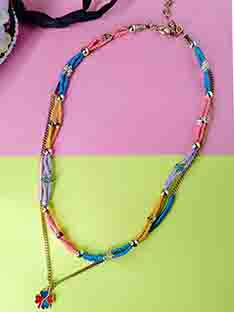 Multicolor Twisted Necklace